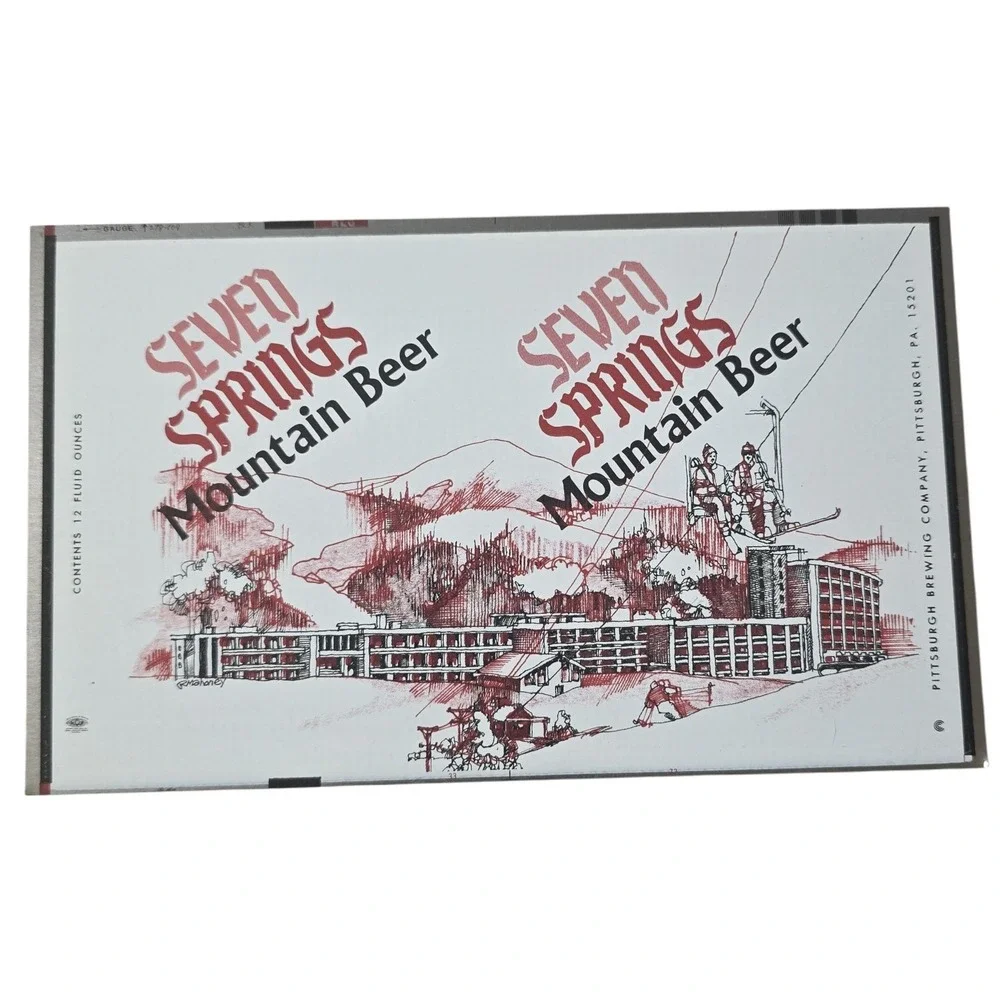 Seven Springs Mountain Beer Pittsburgh Brewery  flat unrolled‎ Can